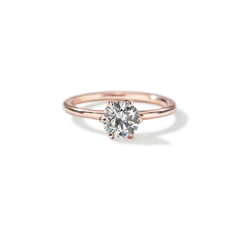 18K Rose Gold Chispa Round Engagement Ring