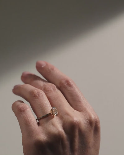 shape_oval solitaire pave oval diamond engagement ring 18K gold