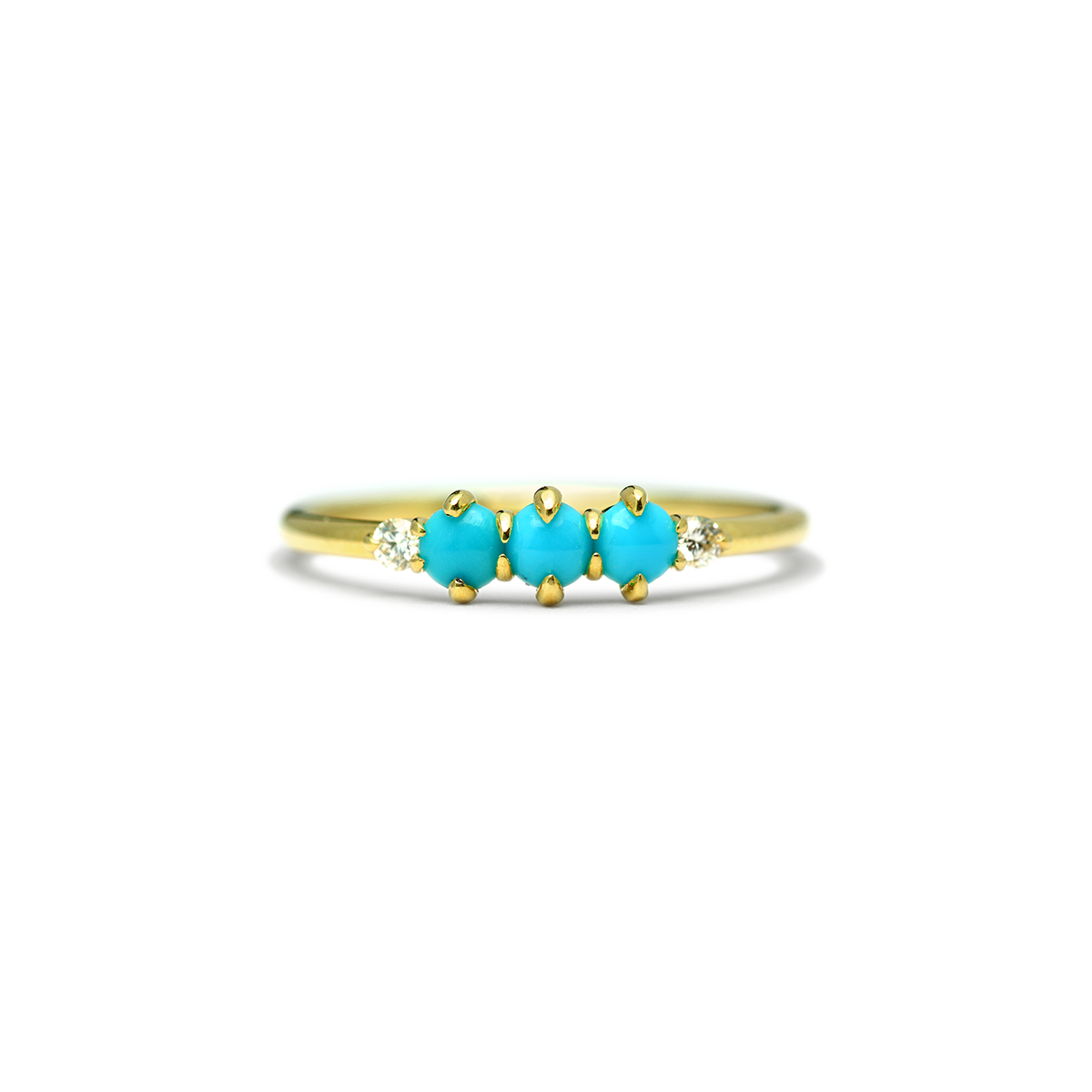 #color_14K Yellow Gold Turquoise and Diamond Ring