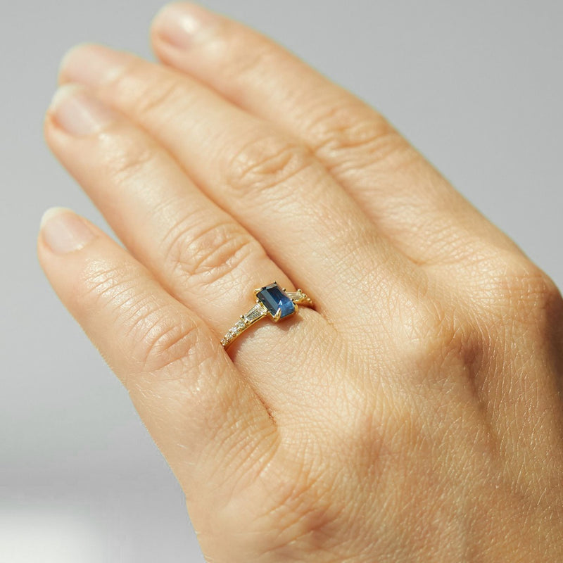 Solid Gold Something Blue Sapphire Ring | Local Eclectic – local eclectic