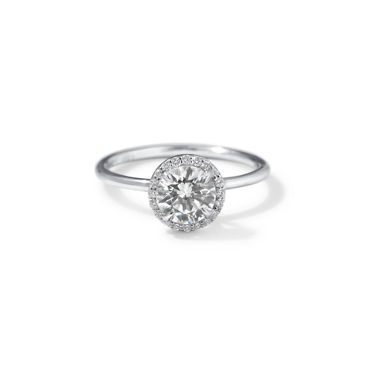 #color_18K White Gold #color_Platinum Round Halo Engagement Ring