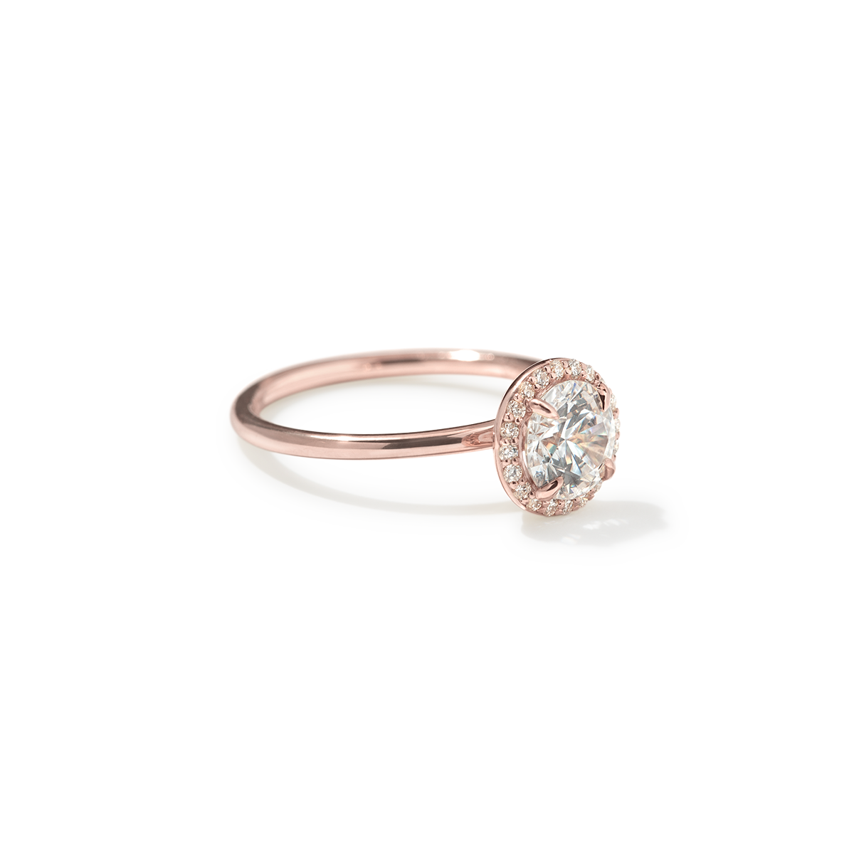 #color_18K Rose Gold Round Halo Engagement Ring