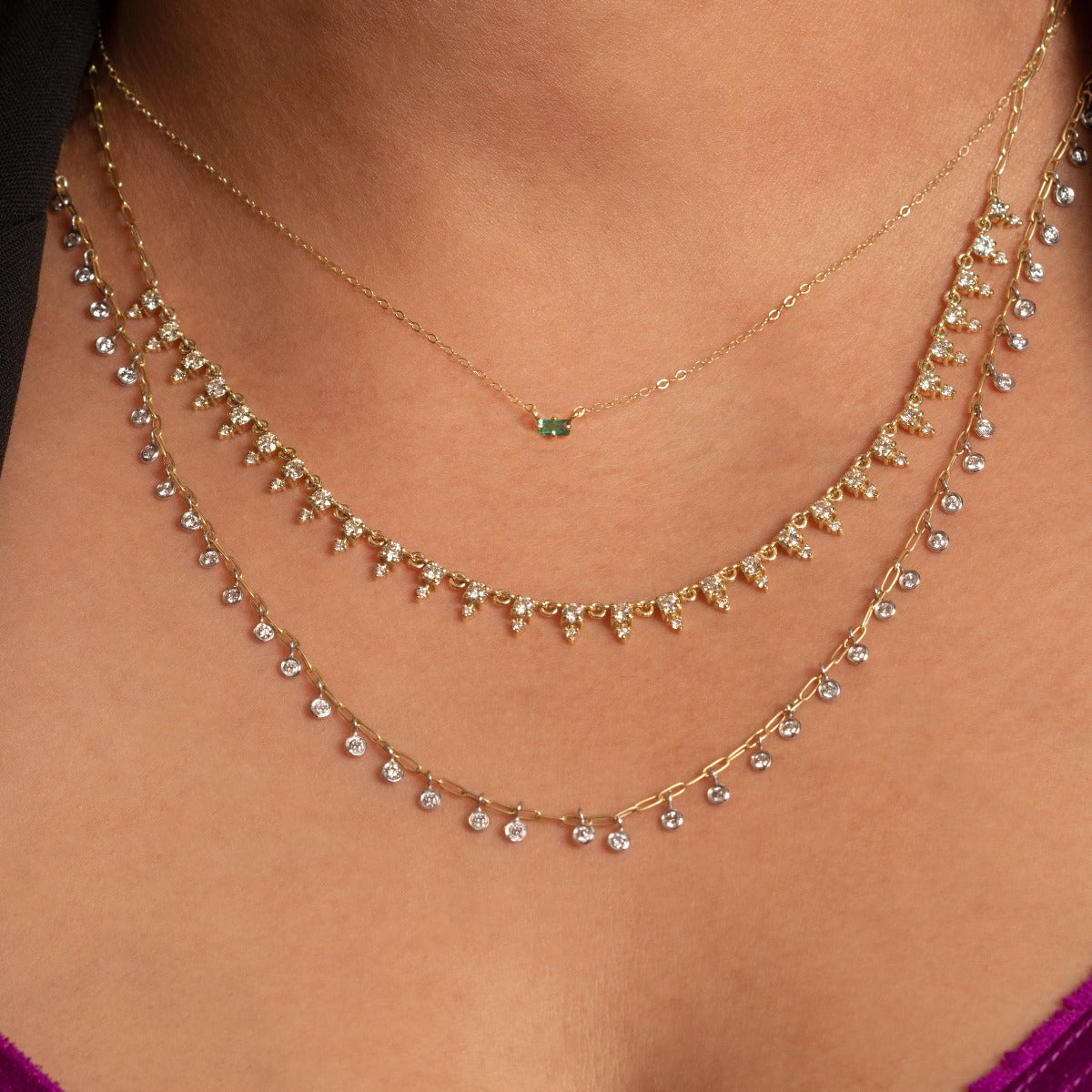 アクセサリー YON Essence Baguette Necklace 0.1 ct Essence Baguette Necklace 0.1ct – YON (ヨン）| 公式