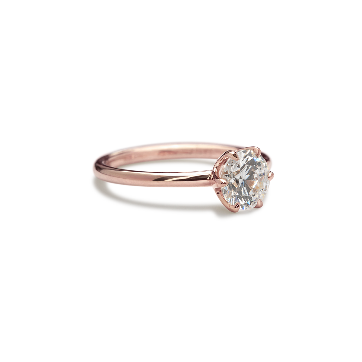 #color_18K Rose Gold Chispa Round Engagement Ring