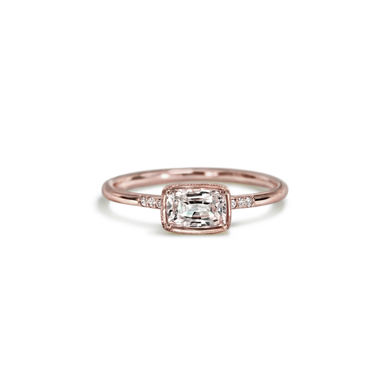 14K Rose Gold Karina Diamond White Sapphire Ring