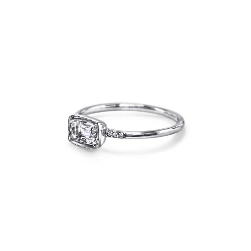 14K White Gold Karina Diamond White Sapphire Ring