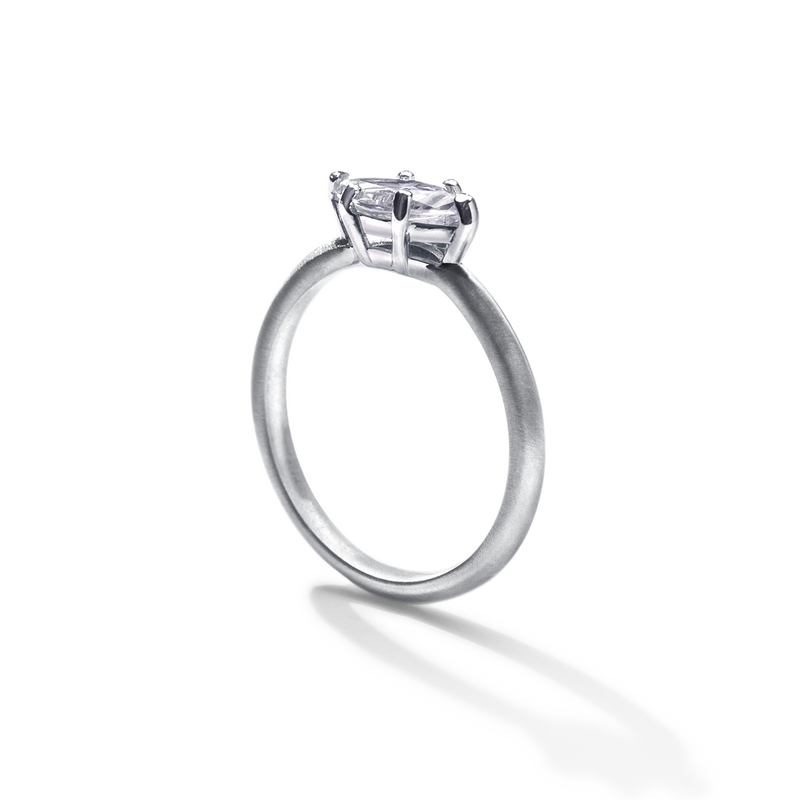 Platinum Marquise Engagement Ring East West