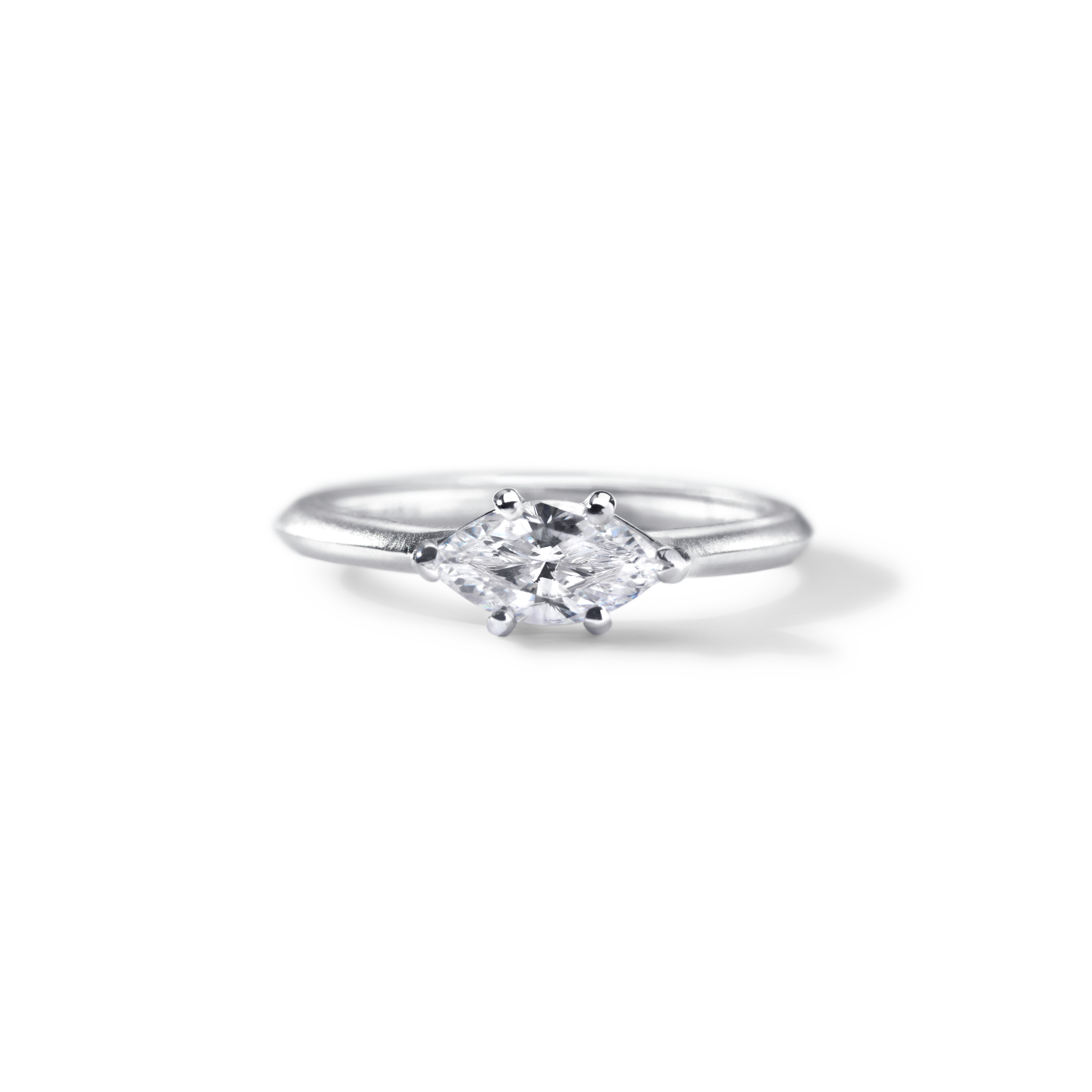 Platinum Marquise Engagement Ring East West
