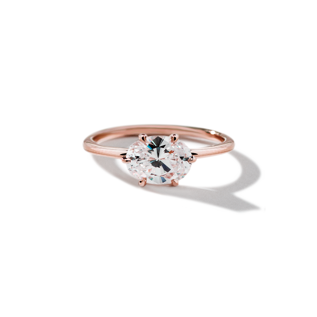 #color_18K Rose Gold East West Oval Engagement Ring