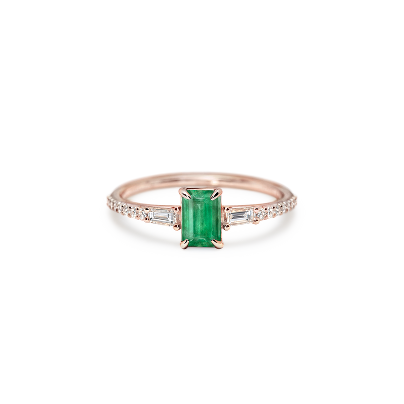 Large Pear Emerald Engagement Ring Rose Gold Cluster Halo Diamond Ring | La  More Design