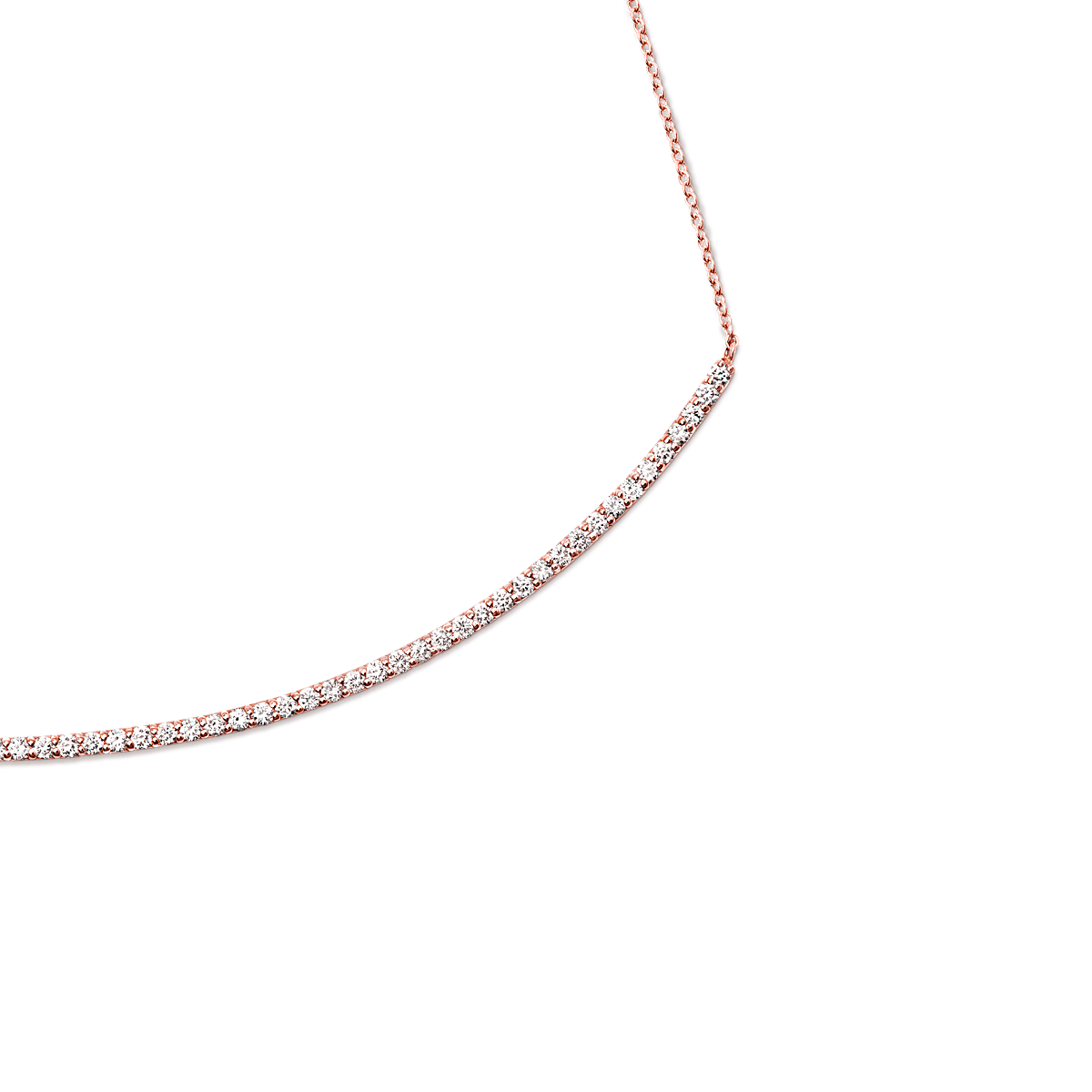 #color_14K Rose Gold Selma diamond bar necklace