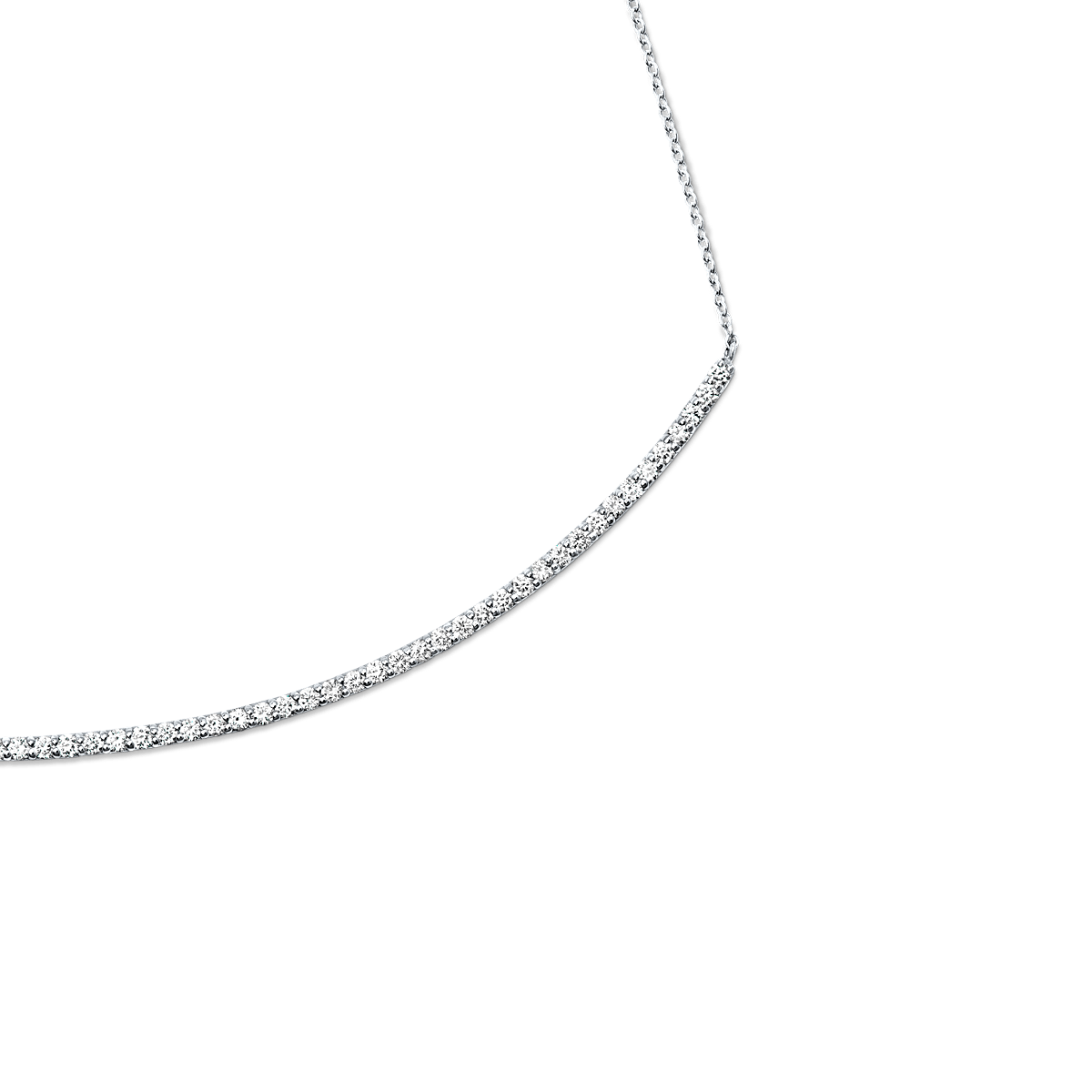 14K White Gold Selma diamond bar necklace
