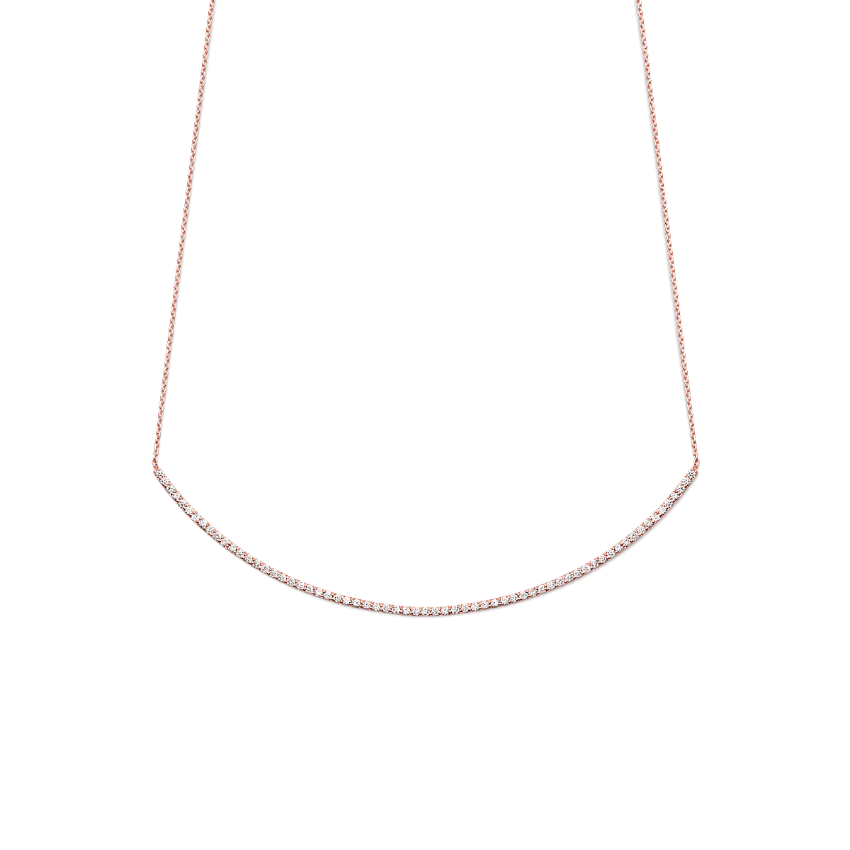 #color_14K Rose Gold Selma diamond bar necklace