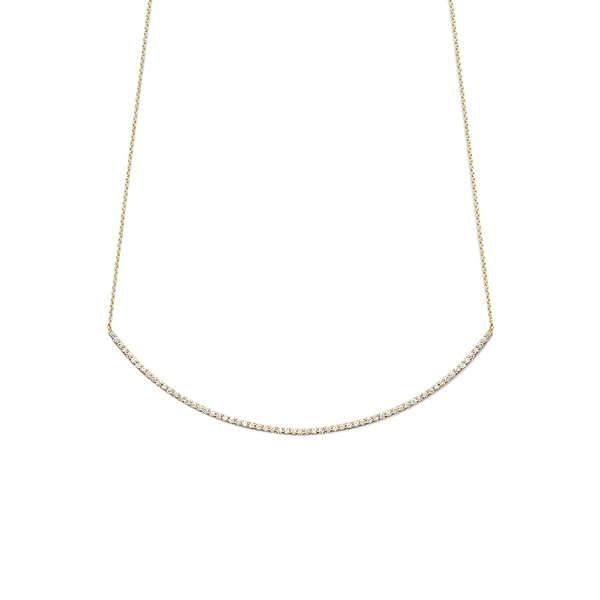 14K Yellow Gold Selma diamond bar necklace